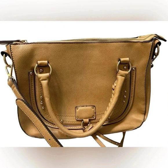Sole Society Tan Camel Handbag Vegan Leather with crossbody and shoulder handle - Picture 1 of 9